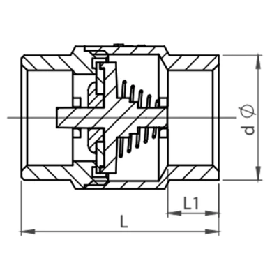 Клапан обратный PP-R Kalde 3222-cvl-0c0000 Дн25 Ру25 полипропиленовый, белый