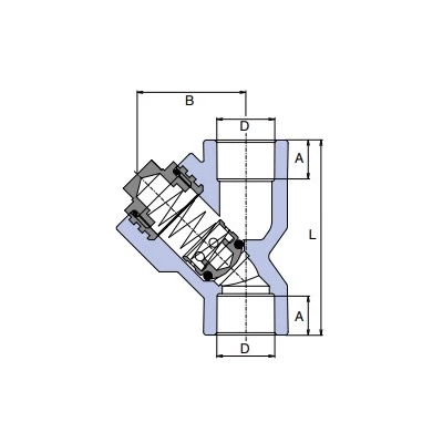 Клапан обратный Ekoplastik SZKL Ду20 Ру20 корпус - полипропилен, белый