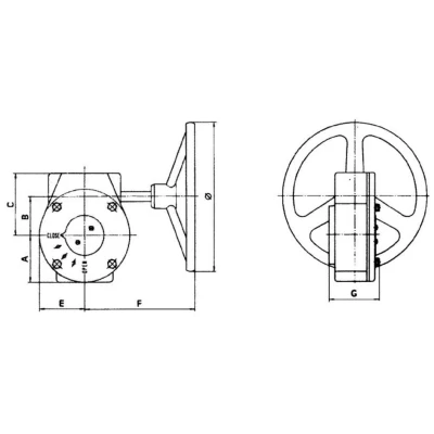 Ручные редукторы Kvant Ду100 для затворов