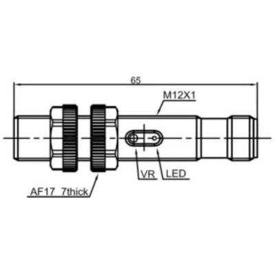 Датчик емкостный LANBAO CR12SCF02DNO-E2 резьбовой, монтаж - заподлицо, расстояние срабатывания - 2мм, тип выходного сигнала - NPN NO, соединение - разъем M12, материал корпуса - пластик, IP67