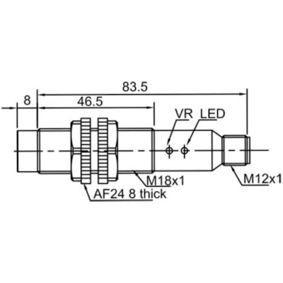 Датчик емкостный LANBAO CR18SCN08ATO-E2 резьбовой, монтаж - незаподлицо, расстояние срабатывания - 8мм, тип выходного сигнала - 2-х проводной NO, соединение - разъем M12, материал корпуса - латунь никелированная, IP67