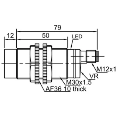 Датчик емкостный LANBAO CR30SCN15ATO-E2 резьбовой, монтаж - незаподлицо, расстояние срабатывания - 15мм, тип выходного сигнала - 2-х проводной NO, соединение - разъем M12, материал корпуса - латунь никелированная, IP67