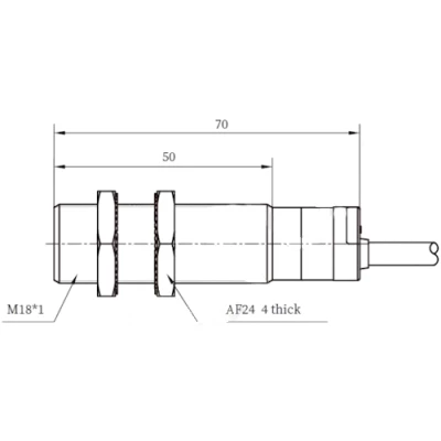 Датчик емкостный LANBAO CR18XCF08DPCG резьбовой, монтаж - заподлицо, расстояние срабатывания - 8мм, тип выходного сигнала - PNP NC, соединение - кабель 2м, материал корпуса - латунь никелированная, IP67