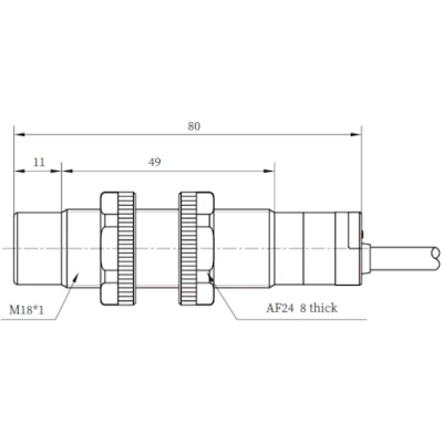 Датчик емкостный LANBAO CR18XSCN12DNOY резьбовой, монтаж - незаподлицо, расстояние срабатывания - 12мм, тип выходного сигнала - NPN NO, соединение - кабель 2м, материал корпуса - пластик, IP68