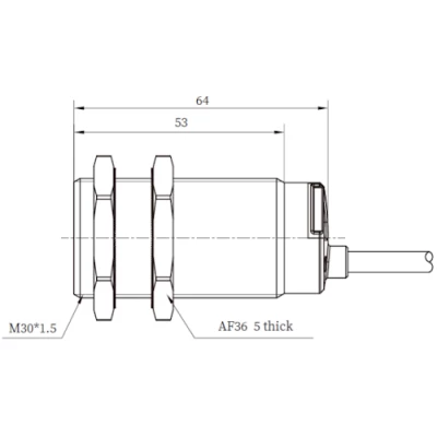 Датчик емкостный LANBAO CR30XCF15DNOY резьбовой, монтаж - заподлицо, расстояние срабатывания - 15мм, тип выходного сигнала - NPN NO, соединение - кабель 2м, материал корпуса - латунь никелированная, IP67