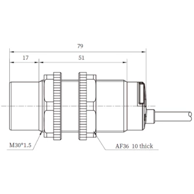 Датчик емкостный LANBAO CR30XSCN25DPOY резьбовой, монтаж - незаподлицо, расстояние срабатывания - 25мм, тип выходного сигнала - PNP NO, соединение - кабель 2м, материал корпуса - пластик, IP68