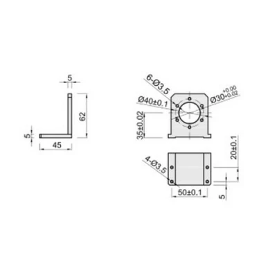 Монтажные кронштейны LANBAO LB-L, материал корпуса - алюминий, для ENI50S