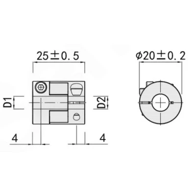 Муфты LANBAO LB-M, материал корпуса - алюминиевый сплав, тип - крестовые, длина - 25мм