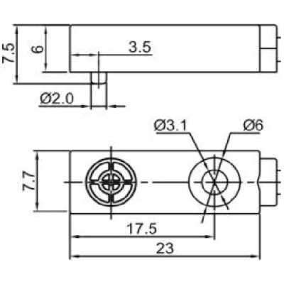 Датчик индуктивный LANBAO LE08SN25DNO прямоугольный, монтаж - незаподлицо, расстояние срабатывания - 2.5мм, тип выходного сигнала - NPN NO, соединение - кабель 2м, материал корпуса - пластик, IP67