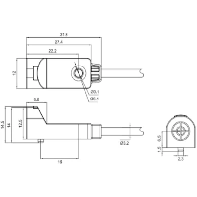 Датчик индуктивный LANBAO LE12XSN04DPC прямоугольный, монтаж - незаподлицо, расстояние срабатывания - 4мм, тип выходного сигнала - PNP NC, соединение - кабель 2м, материал корпуса - поликарбонат, IP65