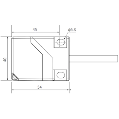 Датчик индуктивный LANBAO LE40ESF20DNOY прямоугольный, монтаж - заподлицо, расстояние срабатывания - 20мм, тип выходного сигнала - NPN NO, соединение - кабель 2м, материал корпуса - поликарбонат, IP68