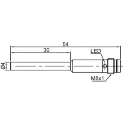 Датчик индуктивный LANBAO LR04QAF08DPC-E1 цилиндрический, монтаж - заподлицо, расстояние срабатывания - 0.8мм, тип выходного сигнала - PNP NC, соединение - разъем M8, материал корпуса - сталь нержавеющая, IP67