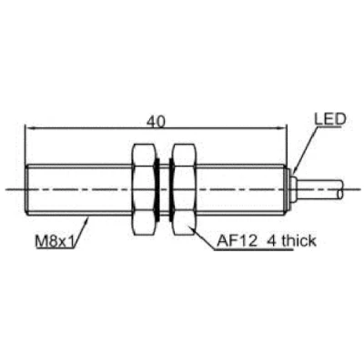 Датчик индуктивный LANBAO LR08BF02DPOY-5M резьбовой, монтаж - заподлицо, расстояние срабатывания - 2мм, тип выходного сигнала - PNP NO, соединение - кабель 5м, материал корпуса - сталь нержавеющая, IP67
