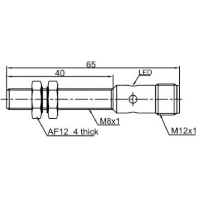 Датчик индуктивный LANBAO LR08BF15DPO-E2 резьбовой, монтаж - заподлицо, расстояние срабатывания - 1.5мм, тип выходного сигнала - PNP NO, соединение - разъем M12, материал корпуса - латунь никелированная, IP67