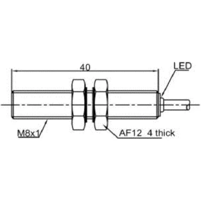 Датчик индуктивный LANBAO LR08BF15DNC резьбовой, монтаж - заподлицо, расстояние срабатывания - 1.5мм, тип выходного сигнала - NPN NC, соединение - кабель 2м, материал корпуса - сталь нержавеющая, IP67