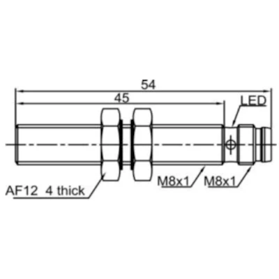 Датчик индуктивный LANBAO LR08BF02DPCY-E1 резьбовой, монтаж - заподлицо, расстояние срабатывания - 2мм, тип выходного сигнала - PNP NC, соединение - разъем M8, материал корпуса - сталь нержавеющая, IP67