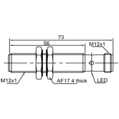 Датчик индуктивный LANBAO LR12XCF02ATO-E2 резьбовой, монтаж - заподлицо, расстояние срабатывания - 2мм, тип выходного сигнала - 2-х проводной NO, соединение - разъем M12, материал корпуса - латунь никелированная, IP67