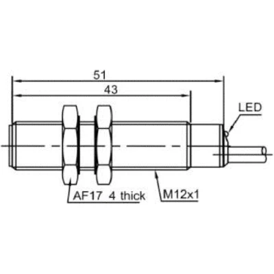 Датчик индуктивный LANBAO LR12XBF04DPRY-5M резьбовой, монтаж - заподлицо, расстояние срабатывания - 4мм, тип выходного сигнала - PNP NO+NC, соединение - кабель 5м, материал корпуса - латунь никелированная, IP67