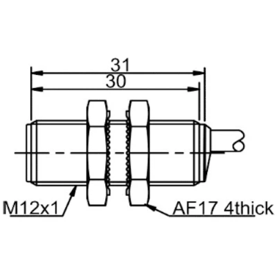 Датчик индуктивный LANBAO LR12XAF02FLCN резьбовой, монтаж - заподлицо, расстояние срабатывания - 2мм, тип выходного сигнала - NAMUR , соединение - кабель 2м, материал корпуса - латунь никелированная, IP67