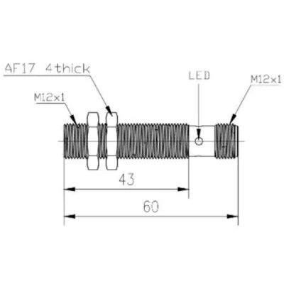 Датчик индуктивный LANBAO LR12XBF04DPCU-E2 резьбовой, монтаж - заподлицо, расстояние срабатывания - 4мм, тип выходного сигнала - PNP NC, соединение - разъем M12, материал корпуса - латунь никелированная, IP67