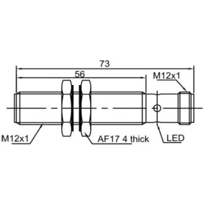 Датчик индуктивный LANBAO LR12XCF06DNOY-E2 резьбовой, монтаж - заподлицо, расстояние срабатывания - 6мм, тип выходного сигнала - NPN NO, соединение - разъем M12, материал корпуса - латунь никелированная, IP67