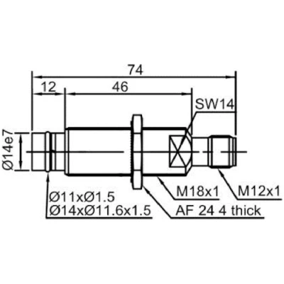 Датчик индуктивный LANBAO LR18XBF02DNOB-E2 резьбовой, монтаж - заподлицо, расстояние срабатывания - 2мм, тип выходного сигнала - NPN NO, соединение - разъем M12, материал корпуса - сталь нержавеющая, IP68