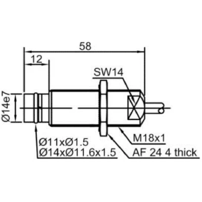 Датчик индуктивный LANBAO LR18XBF02DPOB резьбовой, монтаж - заподлицо, расстояние срабатывания - 2мм, тип выходного сигнала - PNP NO, соединение - кабель 2м, материал корпуса - сталь нержавеющая, IP68