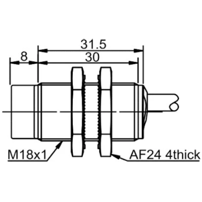 Датчик индуктивный LANBAO LR18XAN08FLCN резьбовой, монтаж - незаподлицо, расстояние срабатывания - 8мм, тип выходного сигнала - NAMUR , соединение - кабель 2м, материал корпуса - латунь никелированная, IP67