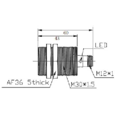 Датчик индуктивный LANBAO LR30XBF15DNOU-E2 резьбовой, монтаж - заподлицо, расстояние срабатывания - 15мм, тип выходного сигнала - NPN NO, соединение - разъем M12, материал корпуса - латунь никелированная, IP67