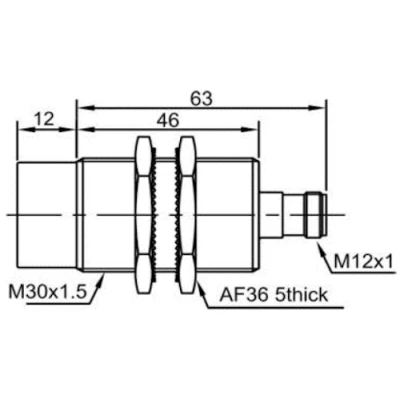 Датчик индуктивный LANBAO LR30XBN15DPCW-E2 резьбовой, монтаж - незаподлицо, расстояние срабатывания - 15мм, тип выходного сигнала - PNP NC, соединение - разъем M12, материал корпуса - латунь никелированная, IP67
