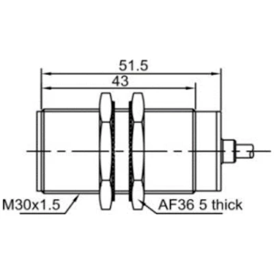 Датчик индуктивный LANBAO LR30XBF10DNCW резьбовой, монтаж - заподлицо, расстояние срабатывания - 10мм, тип выходного сигнала - NPN NC, соединение - кабель 2м, материал корпуса - латунь никелированная, IP67