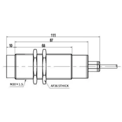 Датчик индуктивный LANBAO LR30XBN15DPOW4 резьбовой, монтаж - незаподлицо, расстояние срабатывания - 15мм, тип выходного сигнала - PNP NO, соединение - кабель 2м, материал корпуса - сталь нержавеющая, IP68