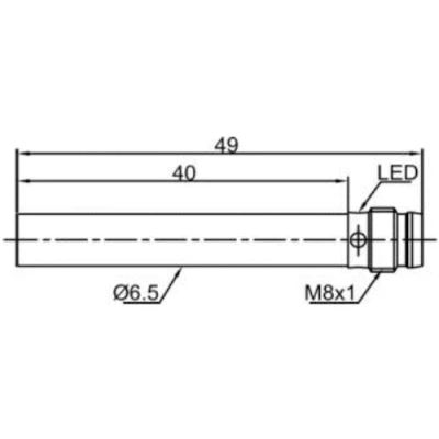 Датчик индуктивный LANBAO LR6.5QBF15DLO-E1 цилиндрический, монтаж - заподлицо, расстояние срабатывания - 1.5мм, тип выходного сигнала - 2-х проводной NO, соединение - разъем M8, материал корпуса - сталь нержавеющая, IP67