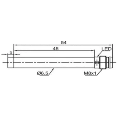 Датчик индуктивный LANBAO LR6.5QBN04DPCY-E1 цилиндрический, монтаж - незаподлицо, расстояние срабатывания - 4мм, тип выходного сигнала - PNP NC, соединение - разъем M8, материал корпуса - сталь нержавеющая, IP67
