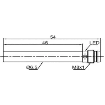 Датчик индуктивный LANBAO LR6.5QBF02DNCY-E1 цилиндрический, монтаж - заподлицо, расстояние срабатывания - 2мм, тип выходного сигнала - NPN NC, соединение - разъем M8, материал корпуса - сталь нержавеющая, IP67