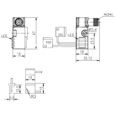 Датчик индуктивный LANBAO LT18SN02DPOA-E2 1002 прямоугольный, монтаж - незаподлицо, тип выходного сигнала - PNP NO+NO, соединение - поворотный разъем M12, материал корпуса - полиамид PA66, IP67