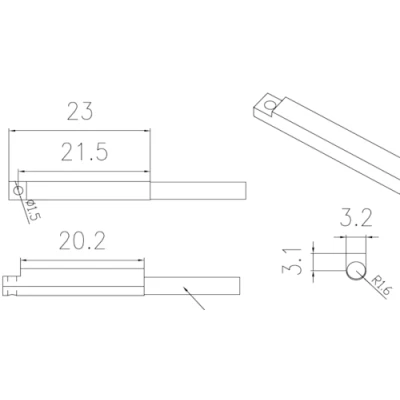 Датчик магнитный LANBAO FT03DLO прямоугольный, монтаж - заподлицо, тип выходного сигнала - 2-х проводной NO, соединение - кабель PVC 2м, материал корпуса - полибутилентерефталат, IP67