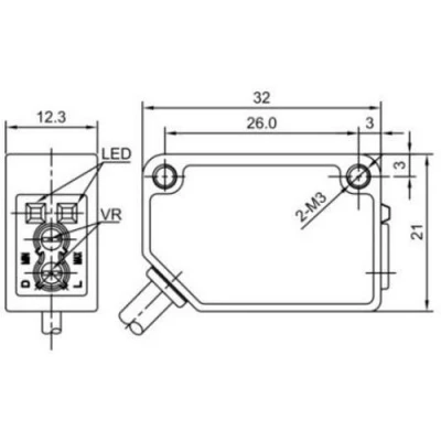 Датчики оптические LANBAO PSF, прямоугольные, материал корпуса - пластик