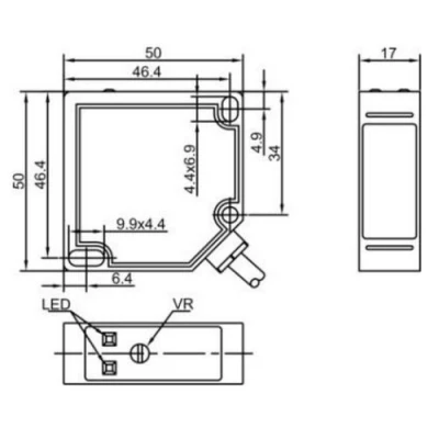 Датчики оптические LANBAO PTF, прямоугольные, материал корпуса - пластик