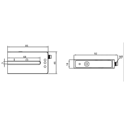 Датчик ультразвуковой LANBAO LAU-TR05DFB-E3 этикеток, тип выходного сигнала - PNP/NPN, разъем M8 4-pin, корпус - алюминий, IP67