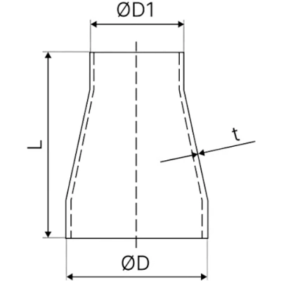 Переходы концентрические LEADTEK, корпус - нержавеющая сталь AISI304 (CF8), DIN стандарт