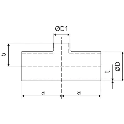 Тройник короткий LEADTEK Ду80х50 (Дн85х52х2) переходной, корпус - нержавеющая сталь AISI304 (CF8), присоединение - под приварку, DIN стандарт