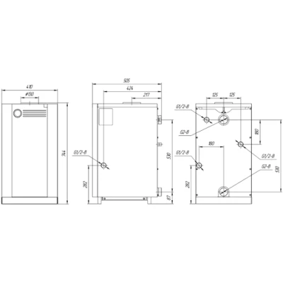 Котел газовый Лемакс Classic 12.5 напольный одноконтурный, мощность - 12.5кВт, камера - открытая