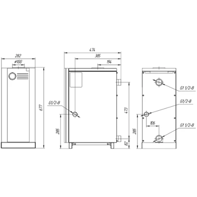 Котел газовый Лемакс Classic 10 напольный одноконтурный, мощность - 10кВт, камера - открытая