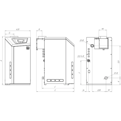 Котел газовый Лемакс OMEGA CI E 50 напольный одноконтурный, мощность - 50кВт, камера - открытая