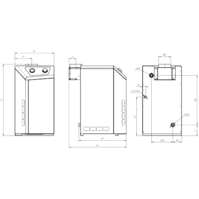 Котлы газовые Лемакс OMEGA CI напольные одноконтурные, мощность - 16-40кВт, камера - открытая