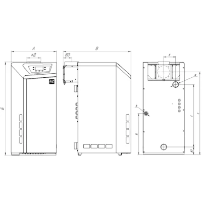 Котлы газовые Лемакс Omega E напольные одноконтурные, мощность - 12.5-50кВт, камера - открытая
