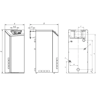 Котлы газовые Лемакс Omega напольные одноконтурные, мощность - 12.5-50кВт, камера - открытая