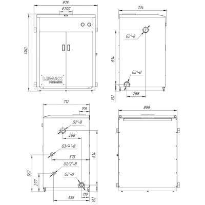 Котел газовый Лемакс Premier 100 напольный одноконтурный, мощность - 110кВт, камера - открытая
