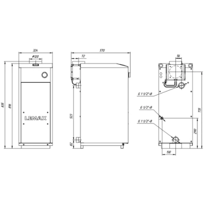 Котел газовый Лемакс Premier 11.6 напольный одноконтурный, мощность - 11.6кВт, камера - открытая